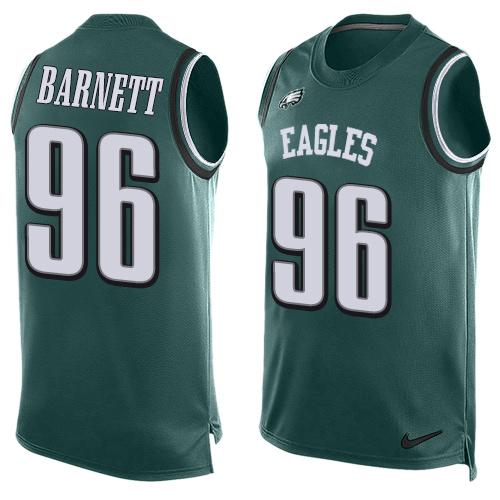 Nike Eagles #96 Derek Barnett Midnight Green Team Color Men's Stitched NFL Limited Tank Top Jersey - Click Image to Close